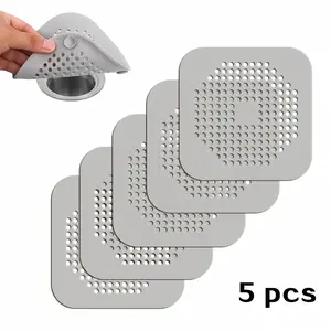 5Pcs Shower Drain Hair Catcher with Strong Suction - Low-Profile Clog-Preventing Drain Protector, Rust-Resistant Bathtub Stopper & Sink Cover for Bathroom/Kitchen | Easy-Clean Pet Hair Catcher #PetFriendlyHome #BathroomOrganization #HomeHacks