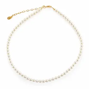 14K Gold-Plated Simulated Pearl Necklace for Kids