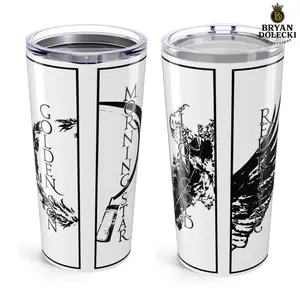 Red Rising Bookmarks 20 Oz Curved Stainless Steel Tumbler, Gifts for Red Rising Fans