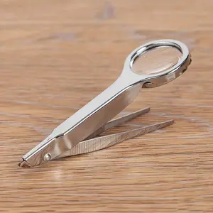 1/ 2pcs Handheld Magnifying Glass, Portable Magnifier With Stainless Steel Precision Tweezers, Loupe Compatible With Inspection Coins Stamps Jewelry Repair Tool