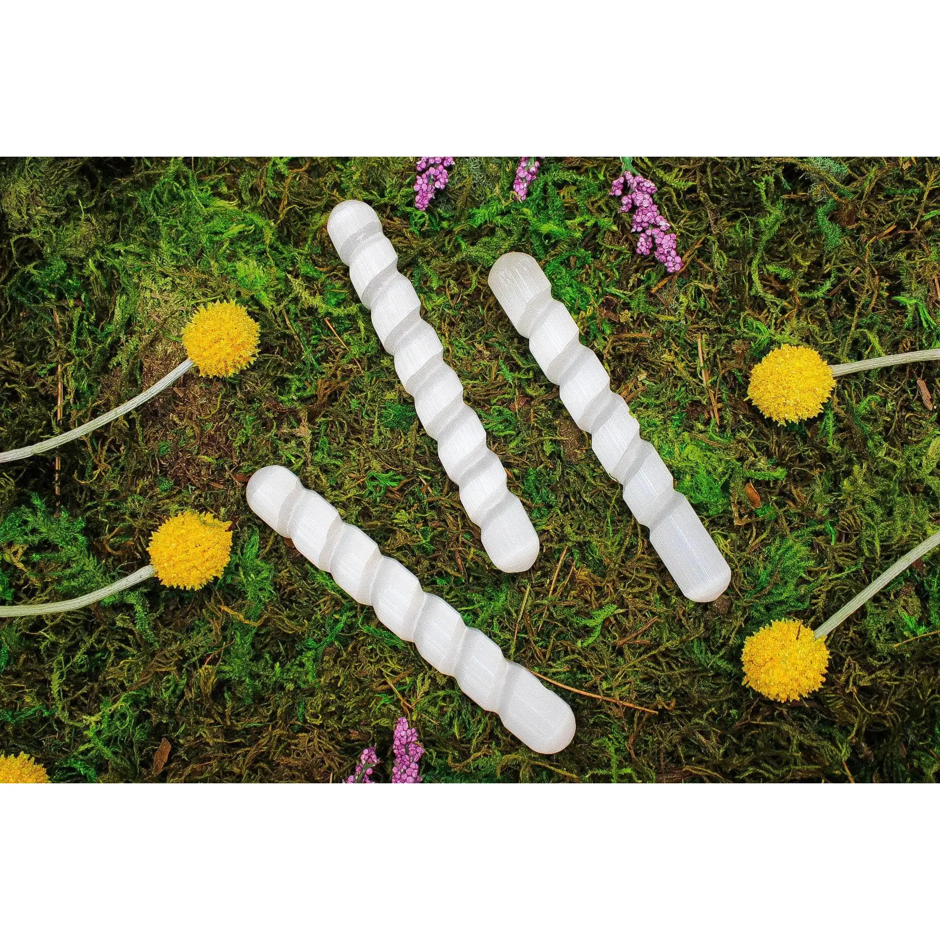 Selenite Spiral Wands - 6" Long