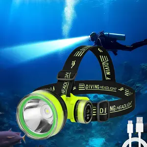 Rechargeable Diving Headlamp, 1 Box Waterproof Headlight, Professional Scuba Headlight, Suitable for Underwater Work, Hunting, Rescue, Outdoor Diving Gear