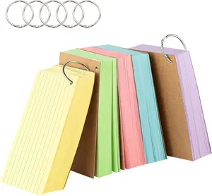 500PCS Colored 3x5 Ruled Index Cards with Rings, Lined Flashcards for Studying, Notes and To-Do Lists