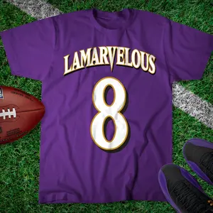 Lamarvelous - Baltimore Football T-shirt - Official Goat Gear - Ravens Football - Lamar Jackson