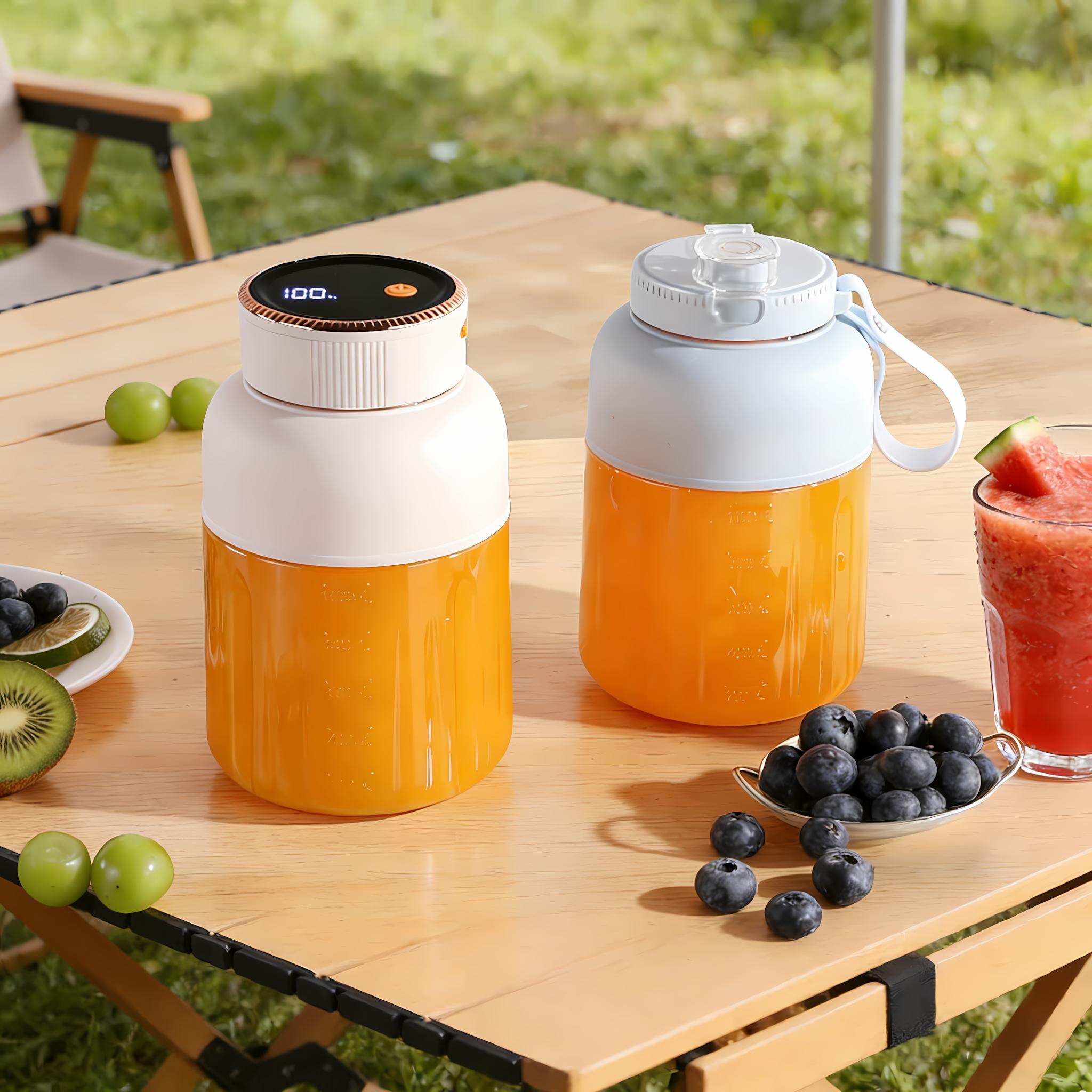 Compact mini blender for busy life. USB rechargeable & cordless, quickly makes smoothies, vegetable juices perfect for daily use or parties. Leak-proof with drinking lid, ideal for travel, gym, school, office & gatherings. High-speed blades, easy to clean