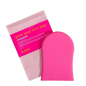 Glow Your Own Way Smooth Gel Glove | b.tan Face & Body Self Tanning Mitt |  Sunless Tan Applicator, Streak-Free, Even Application, Double Sided, Reusable, Great for Cream, Lotion, Clear Self Tan Gel Applicator Mitt for Smooth Blending, Flawless Tan