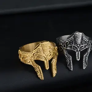MFDoom Inspired Warrior Mask Ring - Gold & Silver Options with Simple Design, 8mm to 12mm, Stainless Steel and Silver, Versatile Fashion Accessory