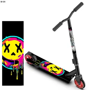 1 street colorful graffiti smiley face pattern scooter sticker, scooter sticker, scooter decorative sticker/scooter body sticker, suitable for scooter/portable folding scooter/city scooter - high quality PVC material sticker - holiday gift