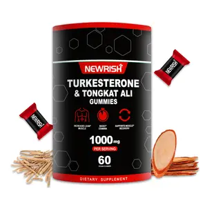 Newrish Power Gummies with Rhaponticum Carthamoides & Eurycoma Longifolia Extracts 1000mg per Serving 60 Gummies for Physical Strength and Stamina