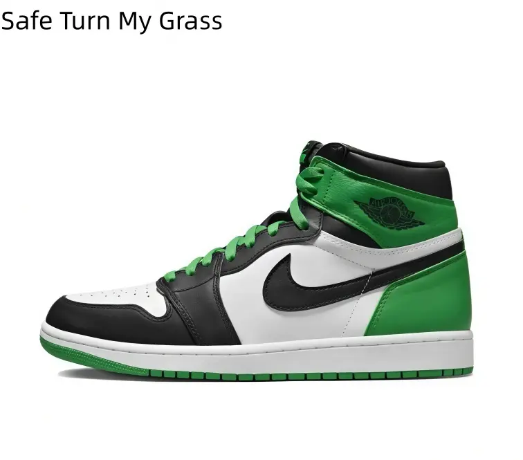Unisex High Top White Black Green Color Block Sneakers Smooth Leather Breathable Rubber Outsole Cushion Non Slip Casual Basketball Street Walking Fashion Trainers