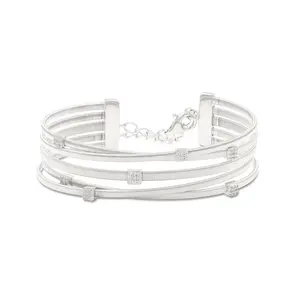 925 Slver Multi Row Stretchable Bracelet