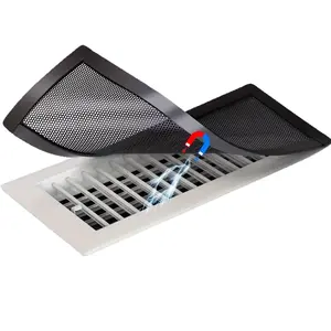 4-Piece Magnetic Vent Cover Set, 4x10 Inch PVC Grid, PVC Mesh, Dust & Debris Protection, Pest Control, Ceiling & Floor Vents, Magnetic Closure