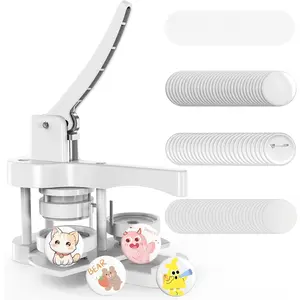 Button Maker Machine, Pin Maker Machine, Button Press Machine, DIY Badges Machine Kit with Free 50pcs Supplies, Installation-Free (58mm/2.25inch)
