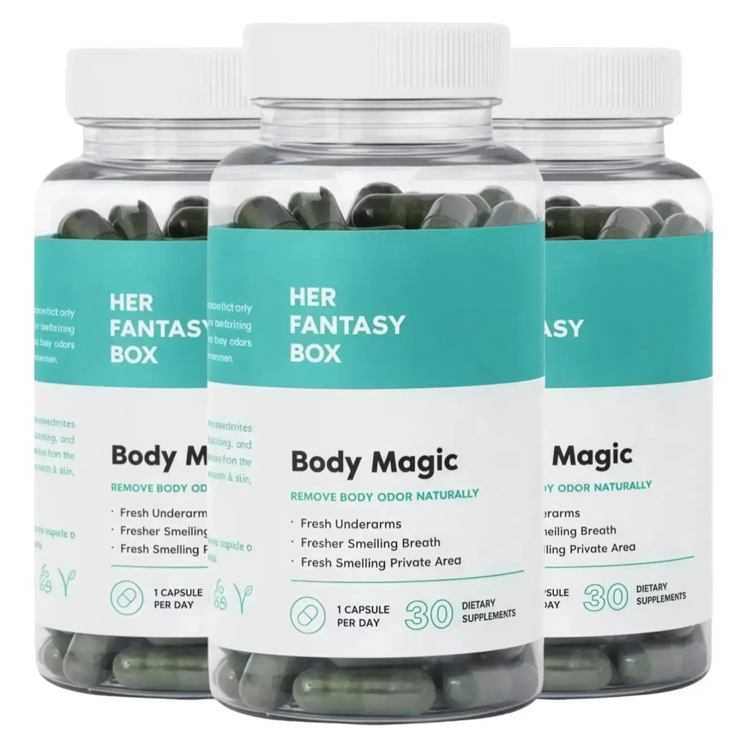 [Limited-time sale] 3 bottles Body Magic Chlorophyll Capsules for Detox, Digestion, Gut Health, and Skin Support, Natural Energy Booster for Oily Skin, 30 Vegan Capsules