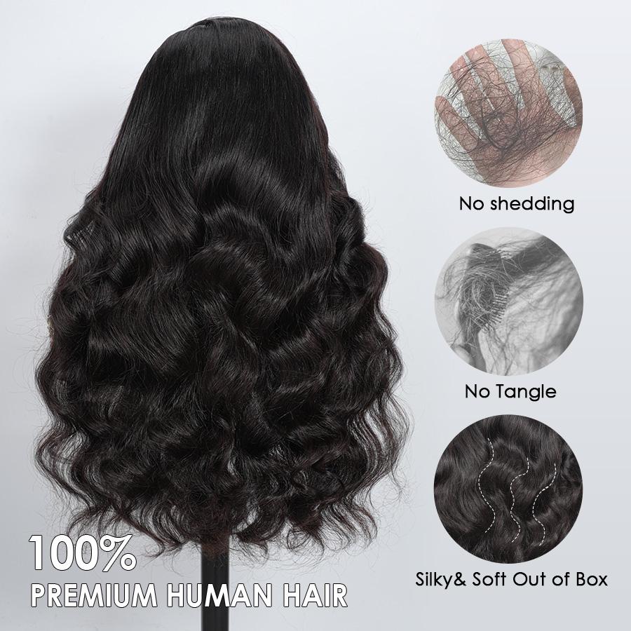 [NEW IN] Pizazz Hair Side Part Body Wave Glueless Wig 220% Density 13x6 HD Transparent Pre Cut Lace Ready To Go Wigs Human Hair ,Straight out the Box With Pre Bleached knots , Pre Plucked Natural Hair Line