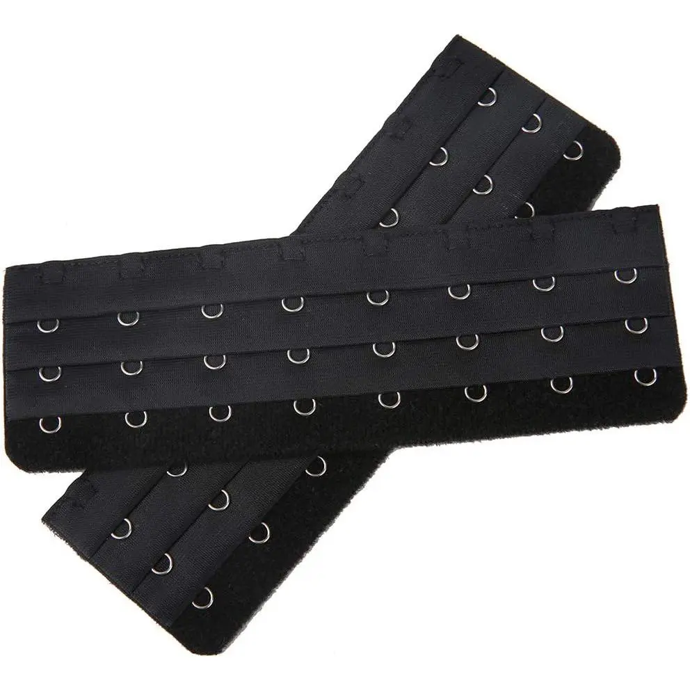 Bra Extender Ladies Bra Strap Extension 8 Hook 3 Rows Buckle Adjustable 2 count