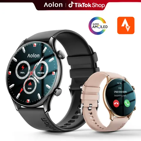 Aolon GTR3 Alloy Sports Smartwatch - 1.43" AMOLED Touchscreen, AOD, Running Pace Tracker, Bluetooth Calling, 110+ Sports Modes, Fast Charging, Workout Speaker, Remote Function, Music Player, Water Proof, Wearable, iOS & Android Compatible