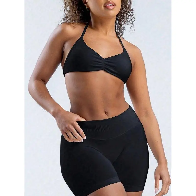 Women's Sports Yoga Set with Padded Bra, Gym Shorts, and Sporty Tank Top, 3 Piece Set for Fitness Training, All SeasonsGift Women's Sports Yoga Set with Padded Bra, Gym Shorts, and Sporty Tank Top, 3 Piece Set for Fitness Training, All SeasonsGift