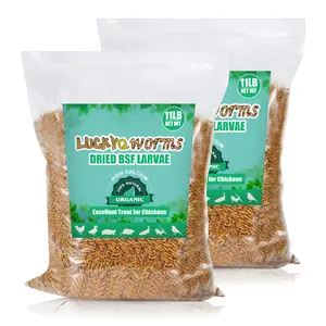 LuckyQworms 22 lbs Dried Black Soldier Fly Larvae Mealworms for Chickens Birds Bluebirds Hamsters Turtles Fish Hedgehogs High Protein Omega-3 Fatty Acids Pet Food for Poultry Reptile Rodent Daily Treats