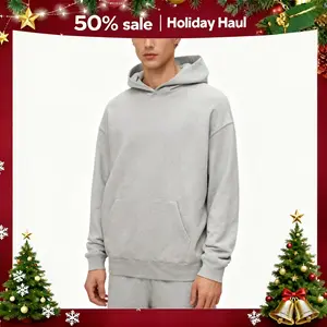 Men's Good Hrnd Hooded Light Oatmeal Hoodie Loose Fit Trendy Streetwear Casual Top for Everyday Wear