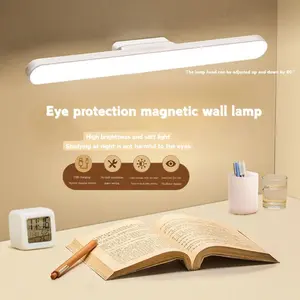 Student Desk Lamp USB Rechargeable Magnetic Eye Protection LED Bedside Light Dimmable Night Light Adjustable Touch Control Table Lamp Dormitory Reading Lamp