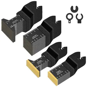 Multipurpose Oscillating Saw Blade Set, 30pcs Universal Titanium Multitool Blades for Wood Plastics Metal, Quick Release Multi Tool Kit for Dewalt Ryobi Milwaukee Rockwell Fein Makita, Replaceable Blades