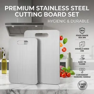 Titanium cutting board, stainless steel non-stick cutting board for kitchen, home cooking and outdoor camping, suitable for various cooking tasks, durable cutting board, modern cutting board
