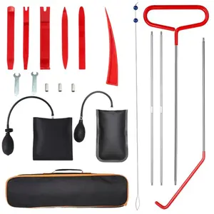 19-Piece Professional Car Emergency Tool Kit, Portable Car Repair Rope Set, Includes 67-Inch Long Distance Pull Hook, J Hook, Rolling Door Hook, Automotive Tools