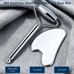 Facial gua sha tool for lifting the chin; helps reduce puffiness, supports lymphatic drainage, and tightens skin. Gift—give it to her; spring skincare.