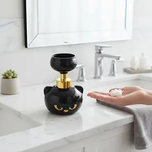 Adorable Black Cat Paw Soap Dispenser, BPA-Free Refillable Foam Hand Soap Pump with Non-Slip Base, Cute Paw-Shaped Bathroom Decor for Kids & Adults, Sustainable Mess-Free Fun Grooming Essential, Trending 2026 Gift for Cat Lovers & Pet-Themed Home