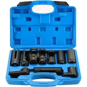 10pcs Oxygen Sensor Socket Set Sensor Oil Pressure Sending Unit Socket Set Universal Sockets O2 Sensor Tool Set