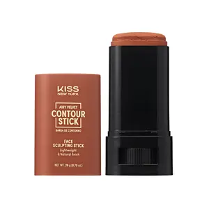 KISS NEW YORK Airy Velvet Contour Stick 20ml Cool Toned Face Sculpting Cream Makeup with Hyaluronic Acid & Green Tea Extract Lightweight Natural Finish