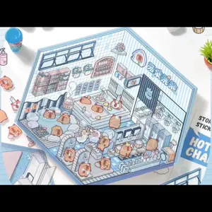 Spa style DIY Tiny 3D Sticker Kit Designed for Building Miniature Worlds, Decor Stickers Room Scene Self Adhesive Stickers Decorative Tiles Sticker Ornaments