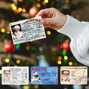 Santa Claus Lost Drivers License - Novelty Santa Sleigh Flying License ID Card, Fun Christmas Eve Key Box Gift for Kids, Xmas Tree Ornament, Christmas Decor