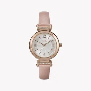 TIMEX Women's Rose Gold, Pink Leather