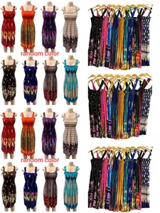 12 Pieces Summer Boho Dress for Women Casual Floral Print Spaghetti Strap Random Colors One Size Fits All Lightweight Breathable