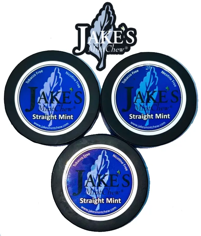 Jake's Mint Chew - Straight Mint - 3 pack - Longcut Jake's Mint Chew -  chew alternative teaza grinds quit dipping