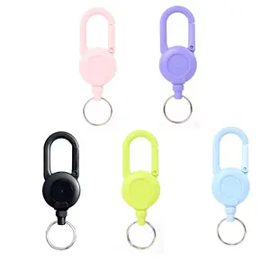 Retractable Keychain, 1 Count Id Badge Reel, Badge Reels Retractable, Portable Identification Badges Keychain, Identification Badges Supplies for Office, Camping, Fishing