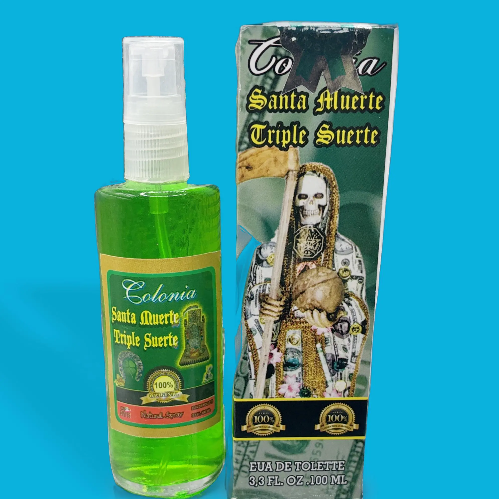 Santa Muerte spray cologne Triple Luck, Requesting Blessings, Fresh, Veneration, Single Item, Bruma Spray Unisex Fragrance