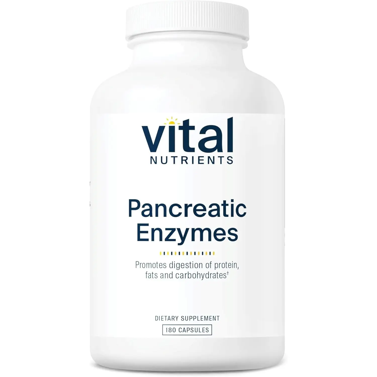 Vital Nutrients Pancreatic Enzymes 1000mg Digestive Enzyme Supplement with Protease Amylase and Lipase for Digestive Support 180 Capsules