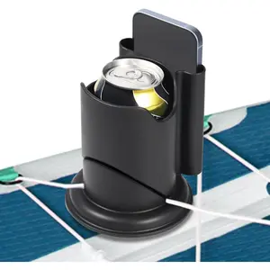 Paddle Board Cup Holder, Kayak Cup Holder 2-in-1 Drink & Phone Holder, Paddleboard and Kayak Accessories for SUP, Kayaking, Fishing, Yoga, or Surfing Adventures(Black) Drinkware Tumbler kick board splash  pad flip  kat  portable  kayak paddle  boards surf