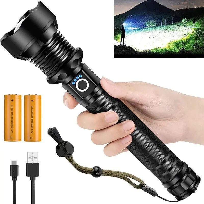 Rechargeable Flashlights , Super Bright LED Flashlight High Lumens with USB Cable, 5 Modes Waterproof Flashlight Powerful Flash Light for Home Camping Hiking