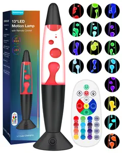 Dalavalampa Black Liquid Motion Lamps 17 Colors Changing with Remote 13.5 Inch LED Lamp for Kids Adults Mood Lighting Small Table Lamp for Bedroom Nightstand Office Decor Cool Birthday Christmas Gifts