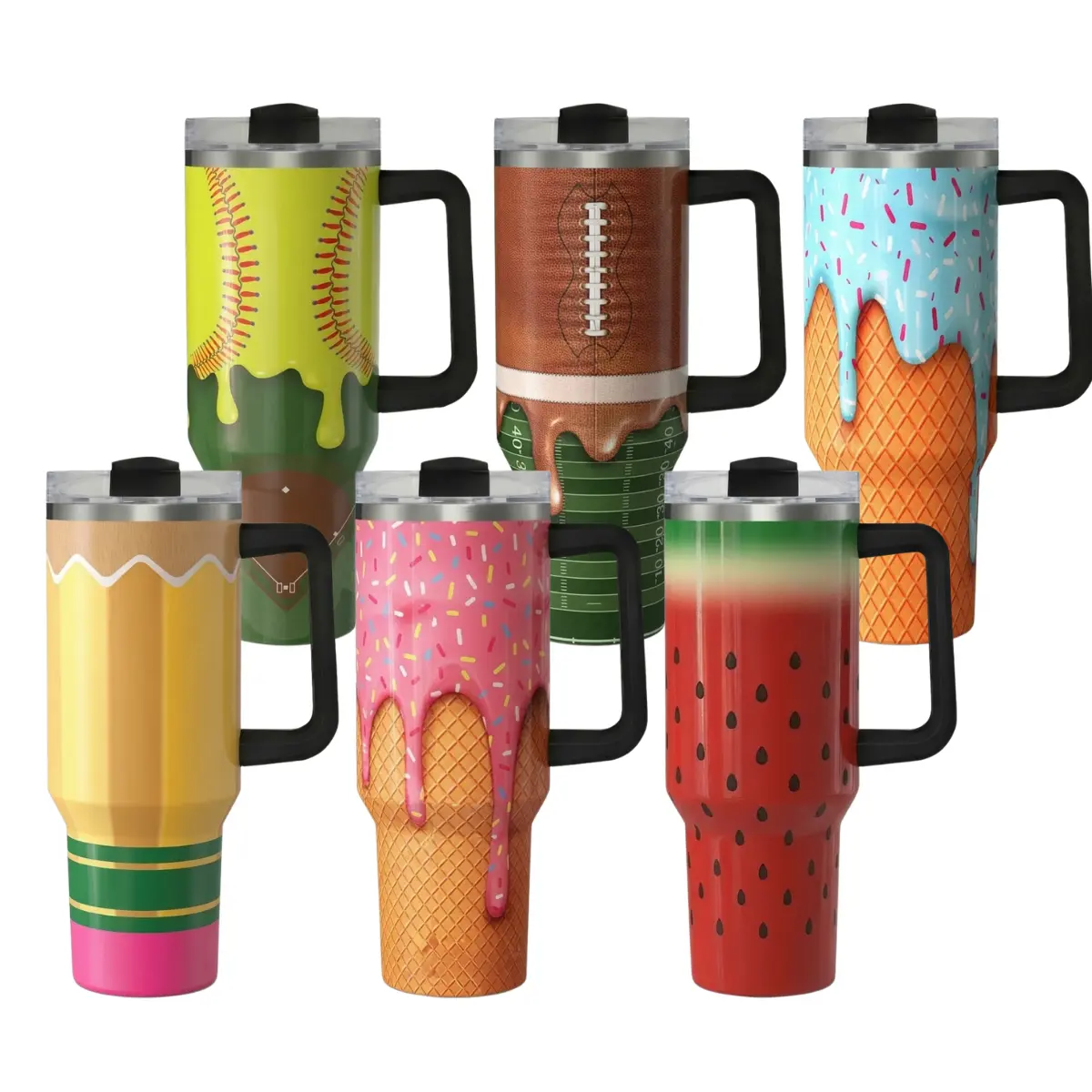 Teacher Appreciation Collection 20oz 40oz Insulated Tumbler with Handle & Straw, Thank You Teacher Gift, Leakproof Stainless Steel Travel Mug, Keeps Drinks Hot 12H Cold 24H, Back to School Gift for Women Men, Cute Drinkware, Gift For Boys & Girls