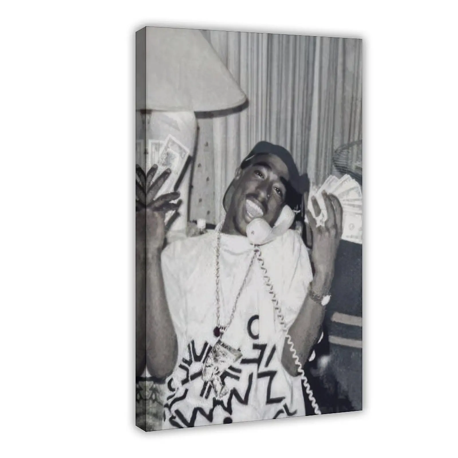 Tupac Shakur Black & White Street Photo Poster - Artistic Waterproof 90s Rap Icon Wall Art, Hip Hop Legend Home Decoration for Room Wall Decor