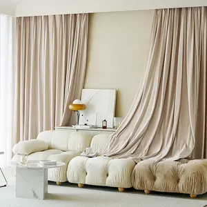 2pcs Soft Velvet Curtains, High Light Blocking, Living Room Bedroom Hanging Curtains, Noise Reducing Insulation, No Sheer Curtain Included