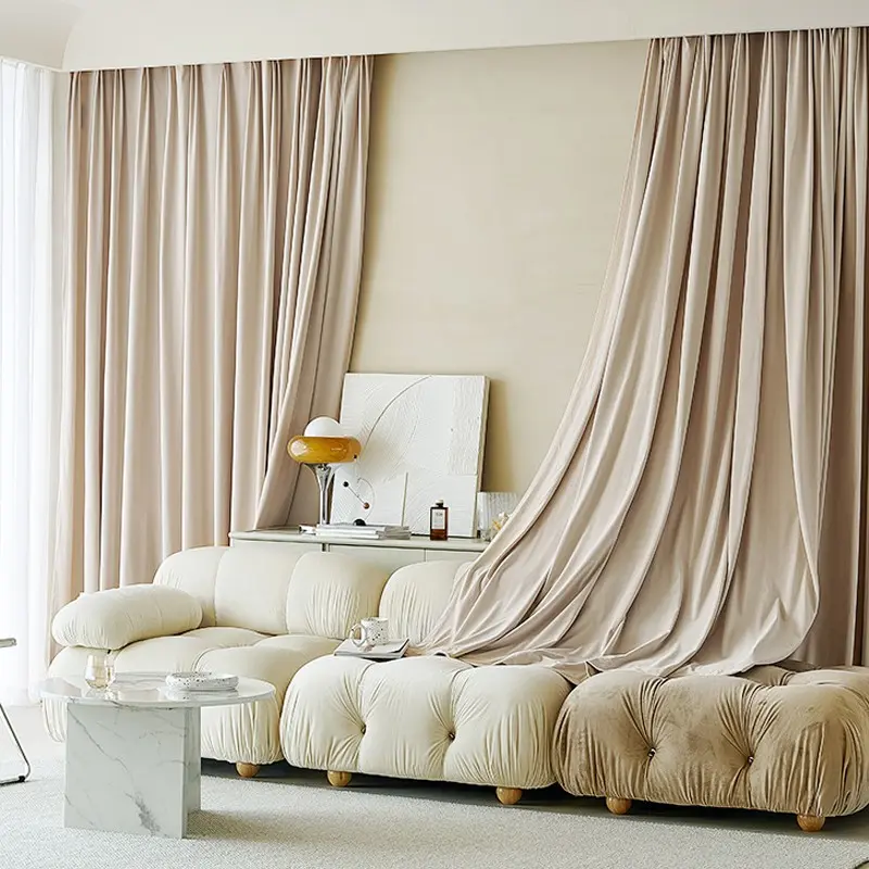 2pcs Soft Velvet Curtains, High Light Blocking, Thermal Insulated Curtain, Living Room Bedroom Hanging Curtains, Noise Reduction Curtains, Noise Reducing Insulation, No Sheer Curtain Included