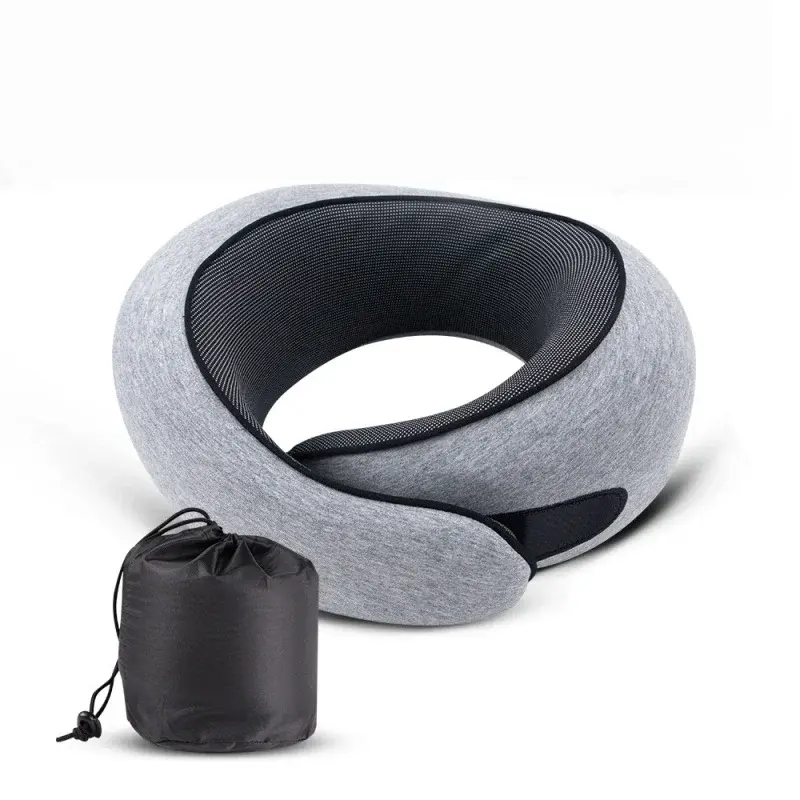 Portable U-shaped Travel Pillow 100% Memory Foam Snail Pillow Travel Neck Support Neck Pillow Adjustable Soft Noon Break Pillows
