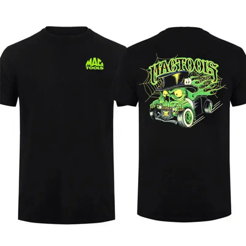 90s Mac Tools Mens T-Shirt Hotrod Ratrod Rat Fink Style Black T-Shirt – Heavy Equipment Tee, Diesel Mechanic & Construction Worker Gift, Tools Truck Enthusiast