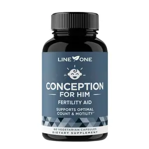 LINE ONE Conception For Him – Fertility   Supplements for Men, Male Fertility Booster & Prenatal – Optimal Sperm Count, Motility Strength – Ashwagandha, Folate Folic Acid,Magnesium & Zinc – 60 Veg Soft Capsules